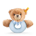 Sleep Well Bear Grip Toy with Rattle, Blue (12 cm)